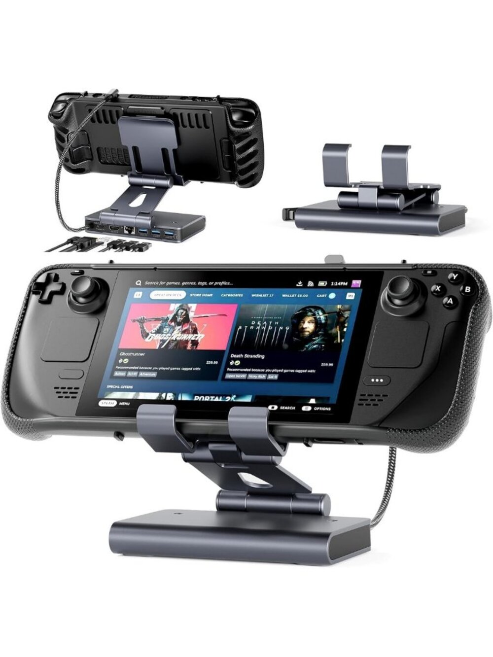 Versatile 6-in-1 Gaming Dock with 4K HDMI, Adjustable Stand, Fast Charging